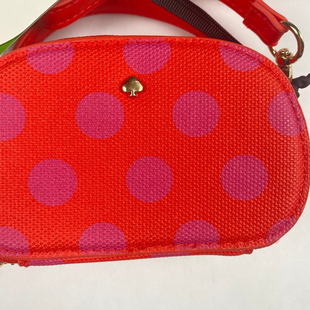 Kate Spade New York Purse Polka Dot Mini Crossbody Bag Pink Red - Picture 6 of 14
